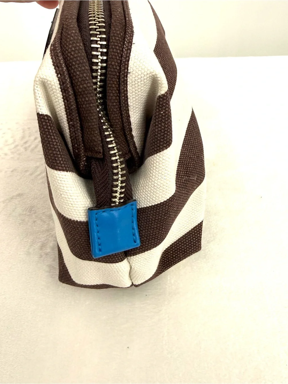 Henri Bendel Striped Canvas Signature Striped Cosmetic Case Dopp Kit